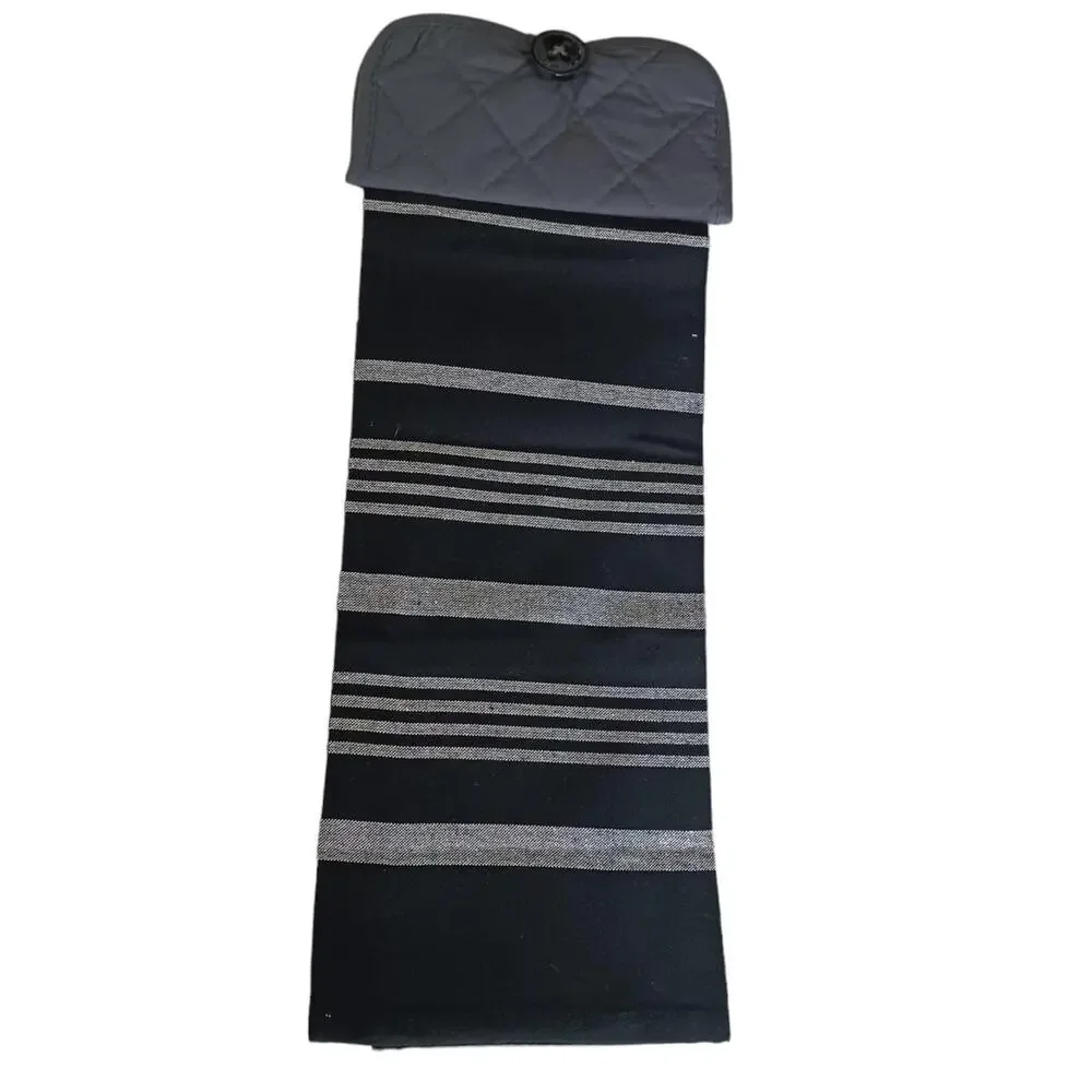 Handmade Striped Handmade Kitchen Towels Gift Black White Contemporary